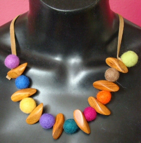 Khaki Felted Scarf - click for more info